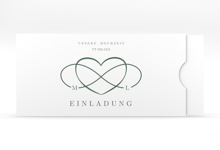 Hochzeitseinladung Infinity Einsteckkarte gruen