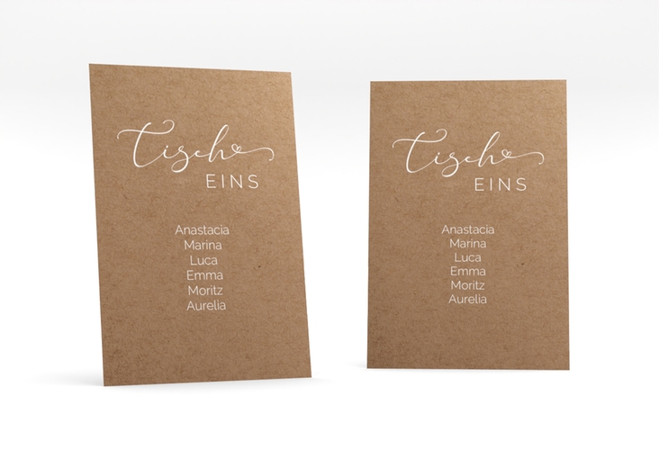 Tischaufsteller Hochzeit Jawort Tischaufsteller Kraftpapier hochglanz modern minimalistisch mit veredelter Aufschrift