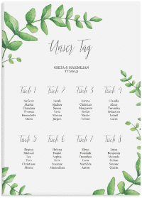 Klick: Details zu Sitzplan Leinwand Hochzeit "Botanic" anzeigen Sitzplan Leinwand Hochzeit "Botanic" 50 x 70 cm Leinwand