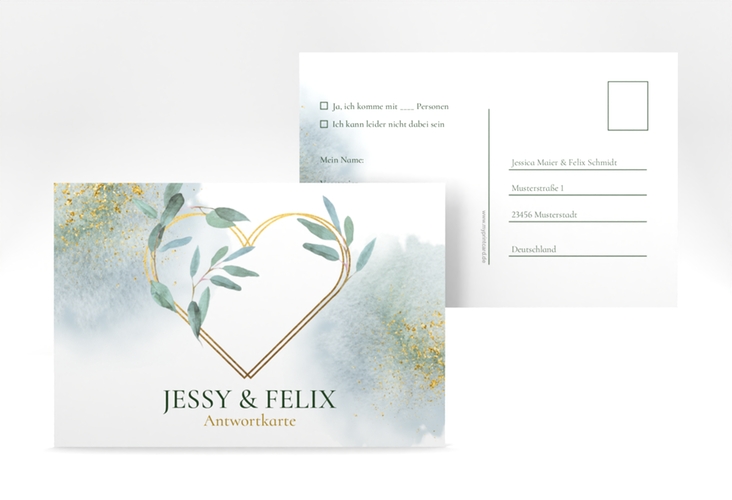 Antwortkarte Hochzeit Amore A6 Postkarte weiss