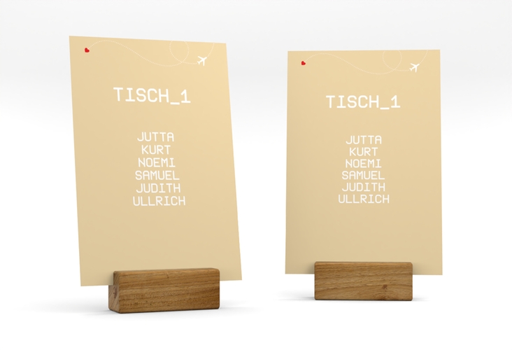 Tischaufsteller Hochzeit Weddingpass Tischaufsteller beige