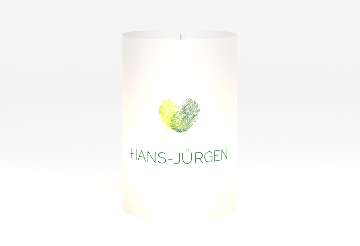 Windlicht Hochzeit Fingerprint Windlicht gruen schlicht mit Fingerabdruck-Motiv