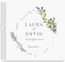 Trautagebuch Hochzeit Herbarium Trautagebuch Hochzeit gold mit geometrischem Rahmen und Blätter-Dekor