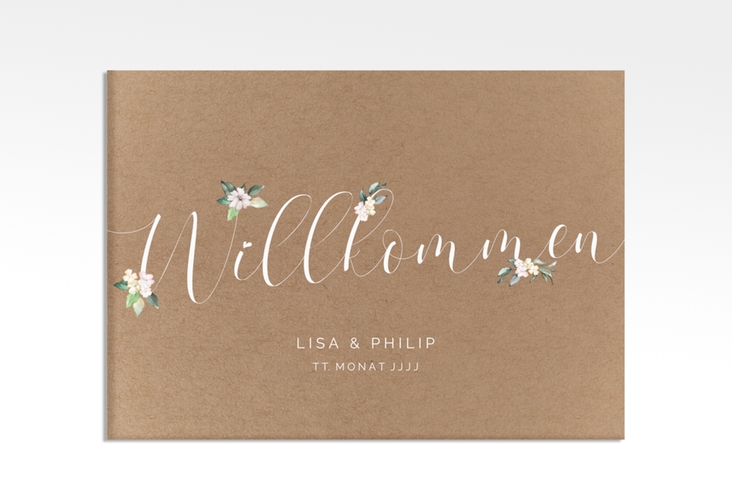 Willkommensschild Leinwand Inlove 70 x 50 cm Leinwand Kraftpapier