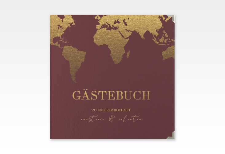 Gästebuch Selection Hochzeit Traumziel Leinen-Hardcover im Reisepass-Design