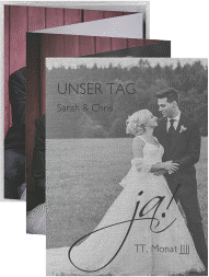 Klick: Details zu Foto-Leporello Hochzeit "Clarity" anzeigen Foto-Leporello Hochzeit Clarity Leporello schwarz