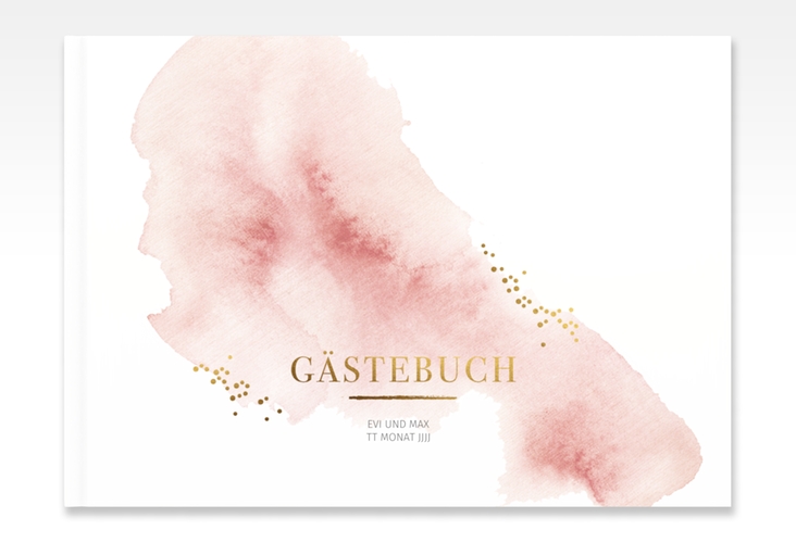 Gästebuch A4 quer Pastell A4 quer, Hardcover rosa