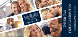 Klick: Details zu Hochzeitseinladung "Rise" anzeigen Hochzeitseinladung Rise Booklet blau