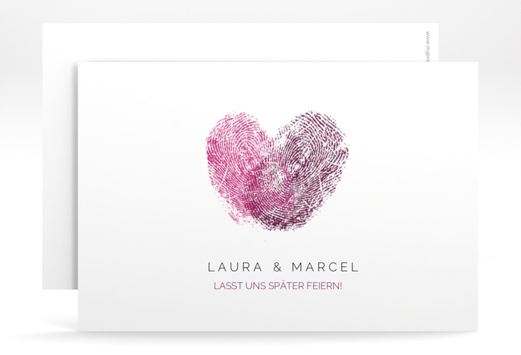 Change the Date-Karte Fingerprint A6 Karte quer schlicht mit Fingerabdruck-Motiv