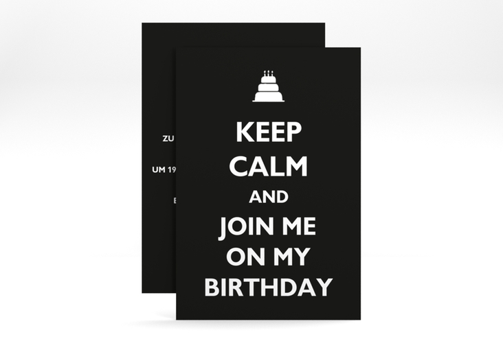 Einladung Geburtstag KeepCalm A6 Karte hoch