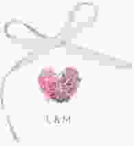 Geschenkanhänger Hochzeit Fingerprint Geschenkanhänger, rund pink schlicht mit Fingerabdruck-Motiv