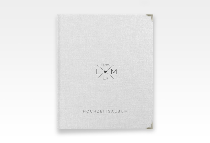 Hochzeitsalbum Initials 21 x 25 cm schwarz mit Initialen im minimalistischen Design