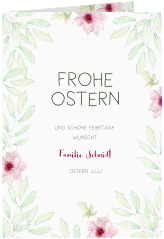 Osterkarte Ostergarten A6 Klappkarte hoch weiss