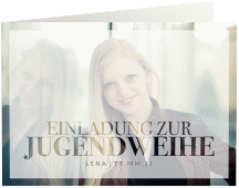 Klick: Details zu Einladung Jugendweihe "Typewriter" anzeigen Einladung Jugendweihe Typewriter A6 Klappkarte quer weiss