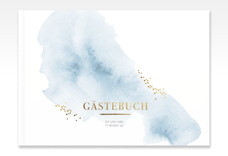 Gästebuch A4 quer Pastell A4 quer, Hardcover blau