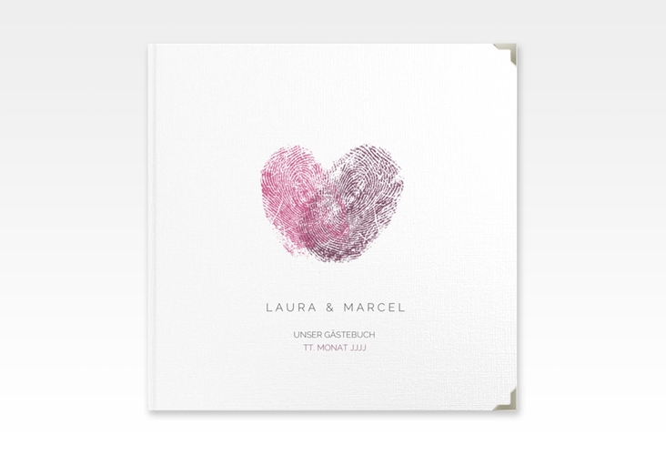 Gästebuch Selection Hochzeit Fingerprint Leinen-Hardcover schlicht mit Fingerabdruck-Motiv
