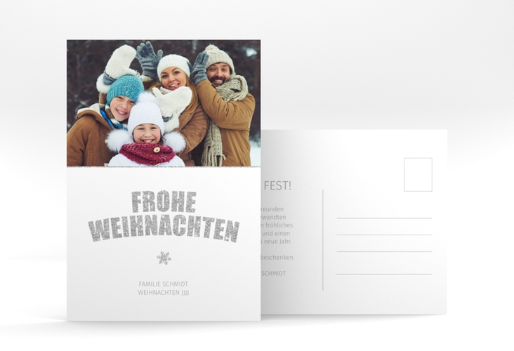 Weihnachtskarte Festtag A6 Postkarte weiss hochglanz zum selbst Gestalten mit Foto