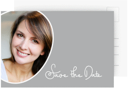 Save the Date-Postkarte Geburtstag Swing A6 Postkarte grau