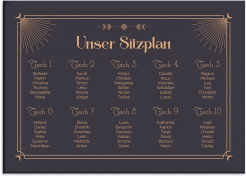 Sitzplan Leinwand Hochzeit "Astro"