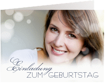 Einladung 30. Geburtstag Luminous A6 Klappkarte quer blau