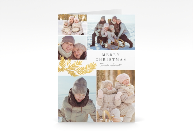 Weihnachtskarte "Goldzweig" DIN A6 Klappkarte