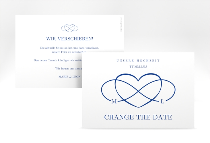 Change the Date-Karte Infinity A6 Karte quer blau hochglanz