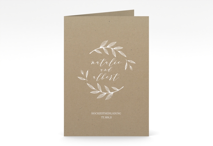 Einladungskarte Hochzeit Naturelove A6 Klappkarte hoch weiss hochglanz