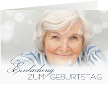 Einladung Geburtstag Luminous A6 Klappkarte quer blau