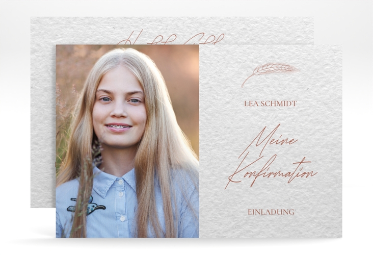 Konfirmationseinladung Ähre A6 Karte quer