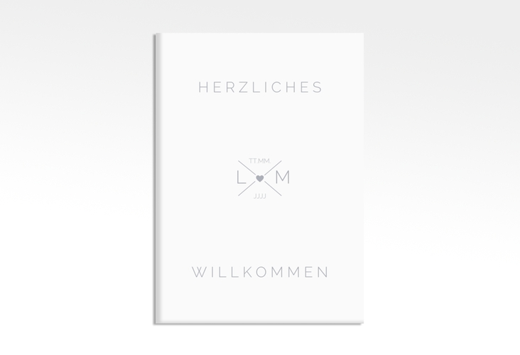 Willkommensschild Hochzeit Initials 50 x 70 cm Leinwand grau mit Initialen im minimalistischen Design