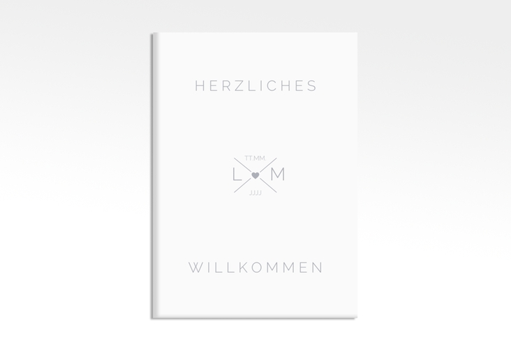 Willkommensschild Hochzeit Initials 50 x 70 cm Leinwand grau mit Initialen im minimalistischen Design