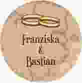 Aufkleber Hochzeit Zwei Ringe Aufkleber, selbstklebend, rund beige mit Eheringen und Fantasy-Landkarte