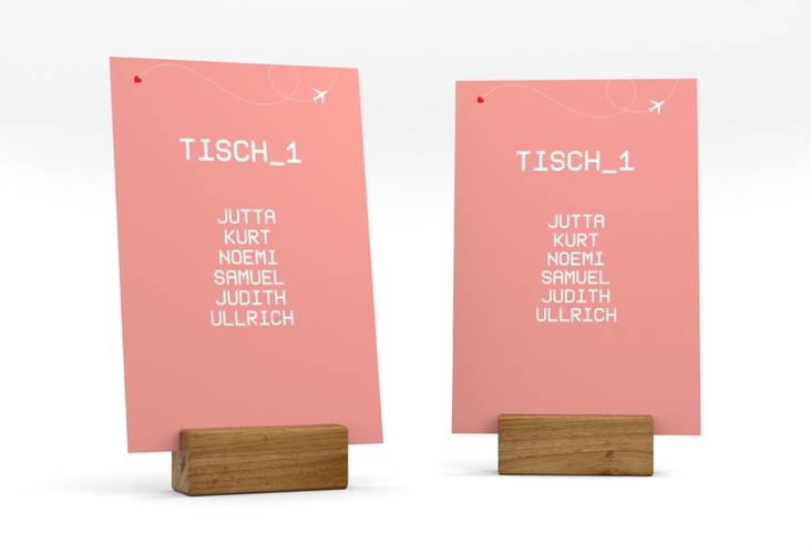 Tischaufsteller Hochzeit Weddingpass Tischaufsteller rosa