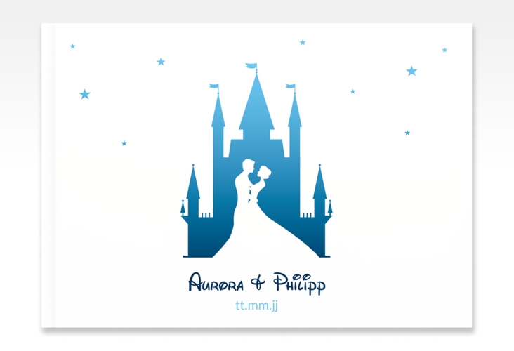 Gästebuch A4 quer Castle A4 quer, Hardcover blau