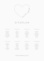 Klick: Details zu Sitzplan Poster Hochzeit "Lebenstraum" anzeigen Sitzplan Poster Hochzeit Lebenstraum 50 x 70 cm Poster weiss