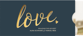 Klick: Details zu Hochzeitseinladung "Glam" anzeigen Hochzeitseinladung Glam Einsteckkarte blau