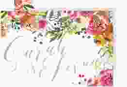 Antwortkarte Hochzeit Flowerbomb A6 Postkarte weiss