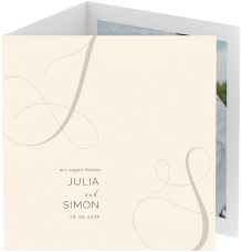 Dankeskarte Hochzeit Eheschließung quadr. Doppel-Klappkarte beige