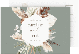 Klick: Details zu Verlobungskarte Hochzeit "Bohemian" anzeigen Verlobungskarte Hochzeit Bohemian A6 Postkarte gruen