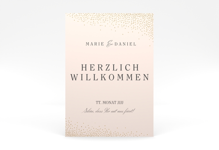 Willkommensschild Poster Glitter 50 x 70 cm Poster rosa