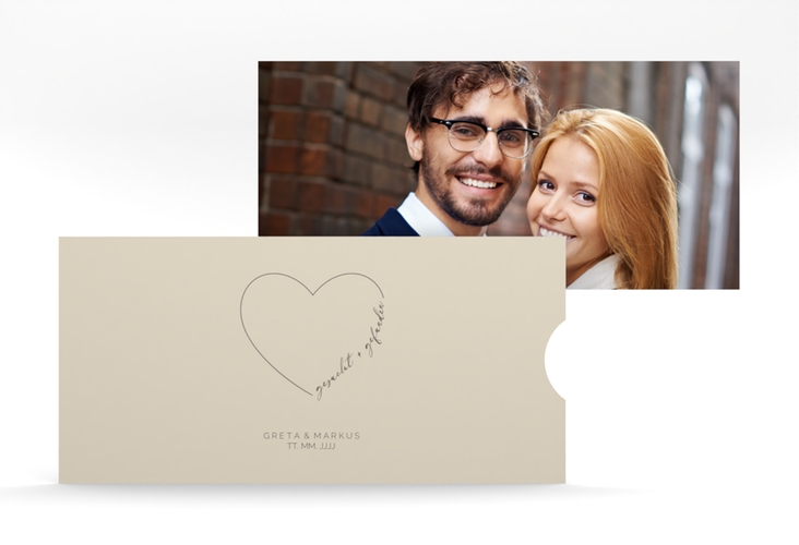 Hochzeitseinladung Lebenstraum Einsteckkarte beige