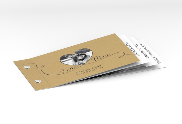 Danksagung Hochzeit Herzensbund Booklet schwarz