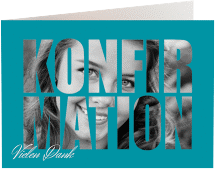 Danksagung Konfirmation Inspiration A6 Klappkarte quer blau