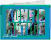 Danksagung Konfirmation Inspiration A6 Klappkarte quer blau