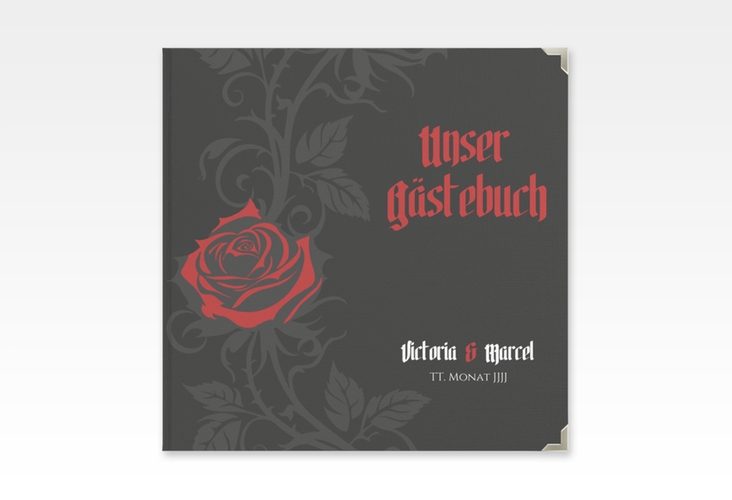 Gästebuch Selection Hochzeit Red Rose Leinen-Hardcover