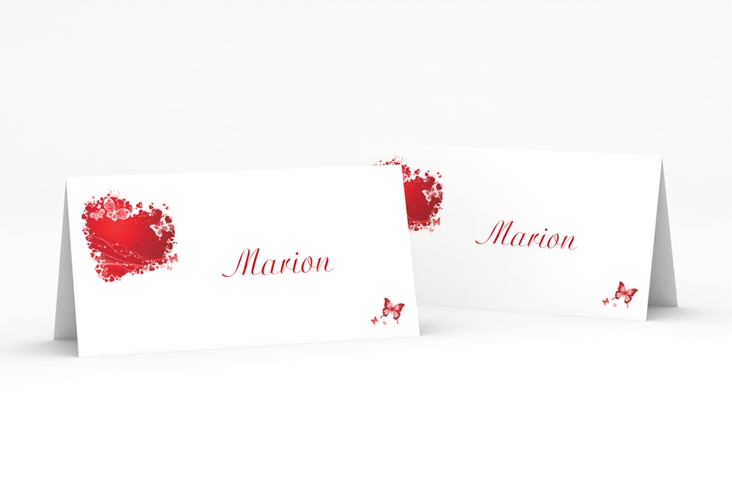 Tischkarte Hochzeit Mailand Tischkarten rot hochglanz