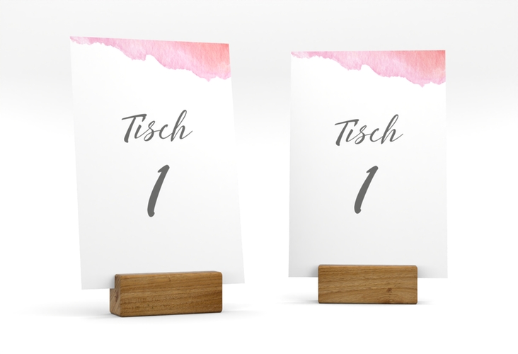 Tischnummer Hochzeit Aquarella Tischaufsteller