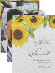 Klick: Details zu Foto-Leporello Hochzeit "Sonnenblume" anzeigen Foto-Leporello Hochzeit Sonnenblume Leporello weiss