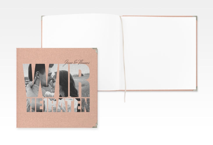 Gästebuch Selection Hochzeit Letters Leinen-Hardcover apricot