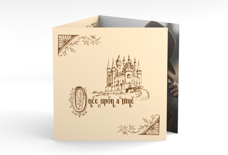 Dankeskarte Hochzeit Storybook quadr. Doppel-Klappkarte